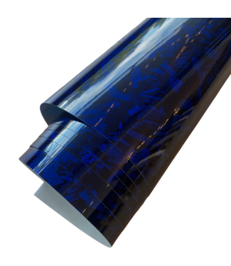 PREMIUMVINYLS GLANS HD FORGED BLAUW CARBON WRAPFOLIE