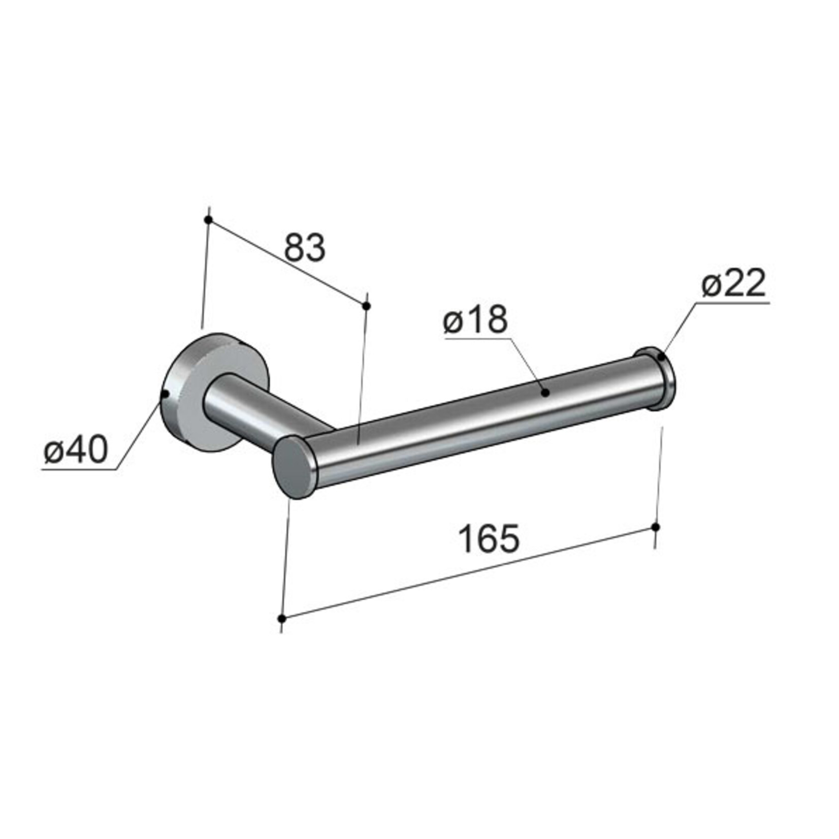 Hotbath Hotbath WC-rolhouder uit de serie Cobber