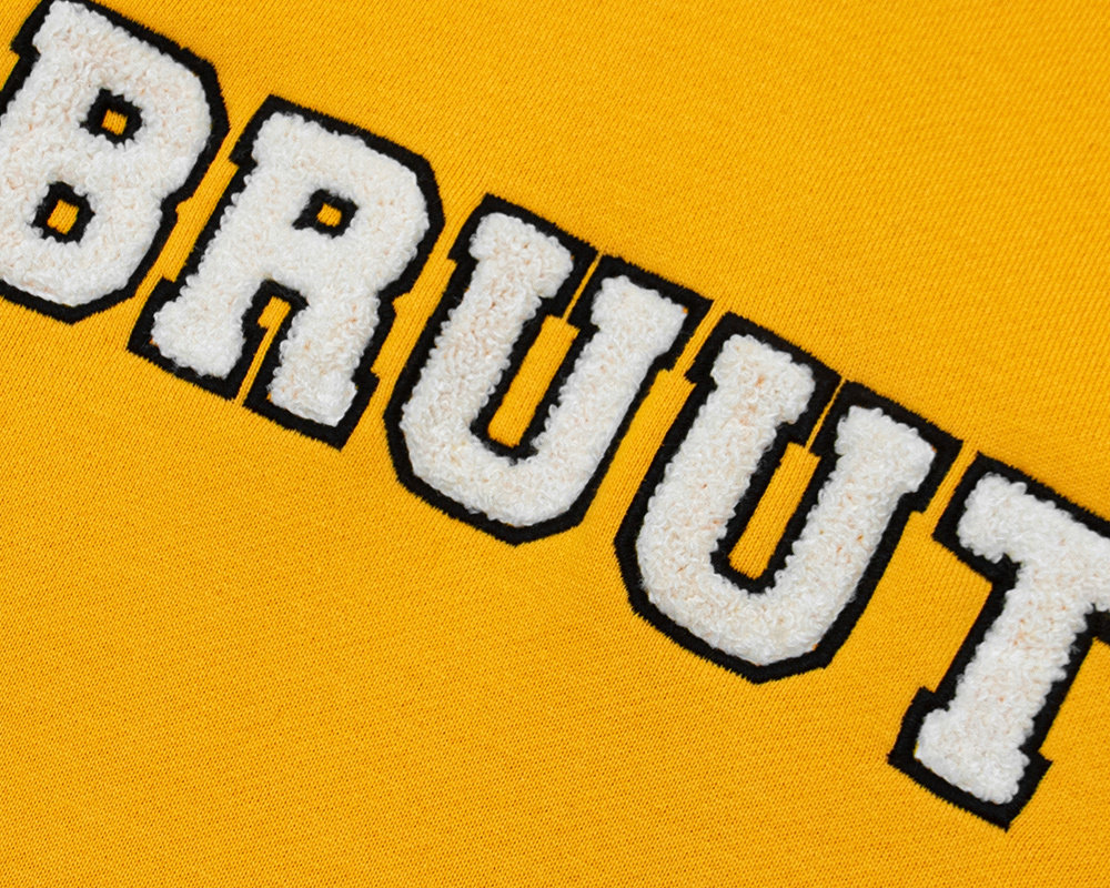 Varsity Teddy Logo Hoodie Saffron Bruut Varsity Teddy Logo Hoodie Saffron