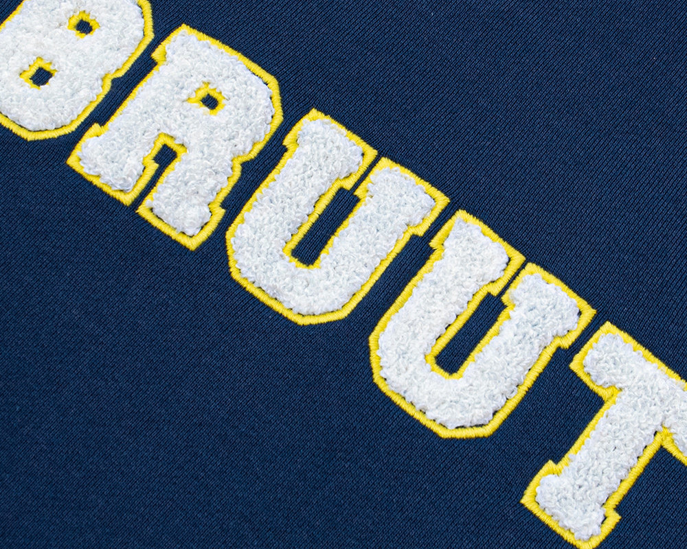Varsity Teddy Logo Hoodie Lapis Blue Bruut Varsity Teddy Logo Hoodie Lapis Blue
