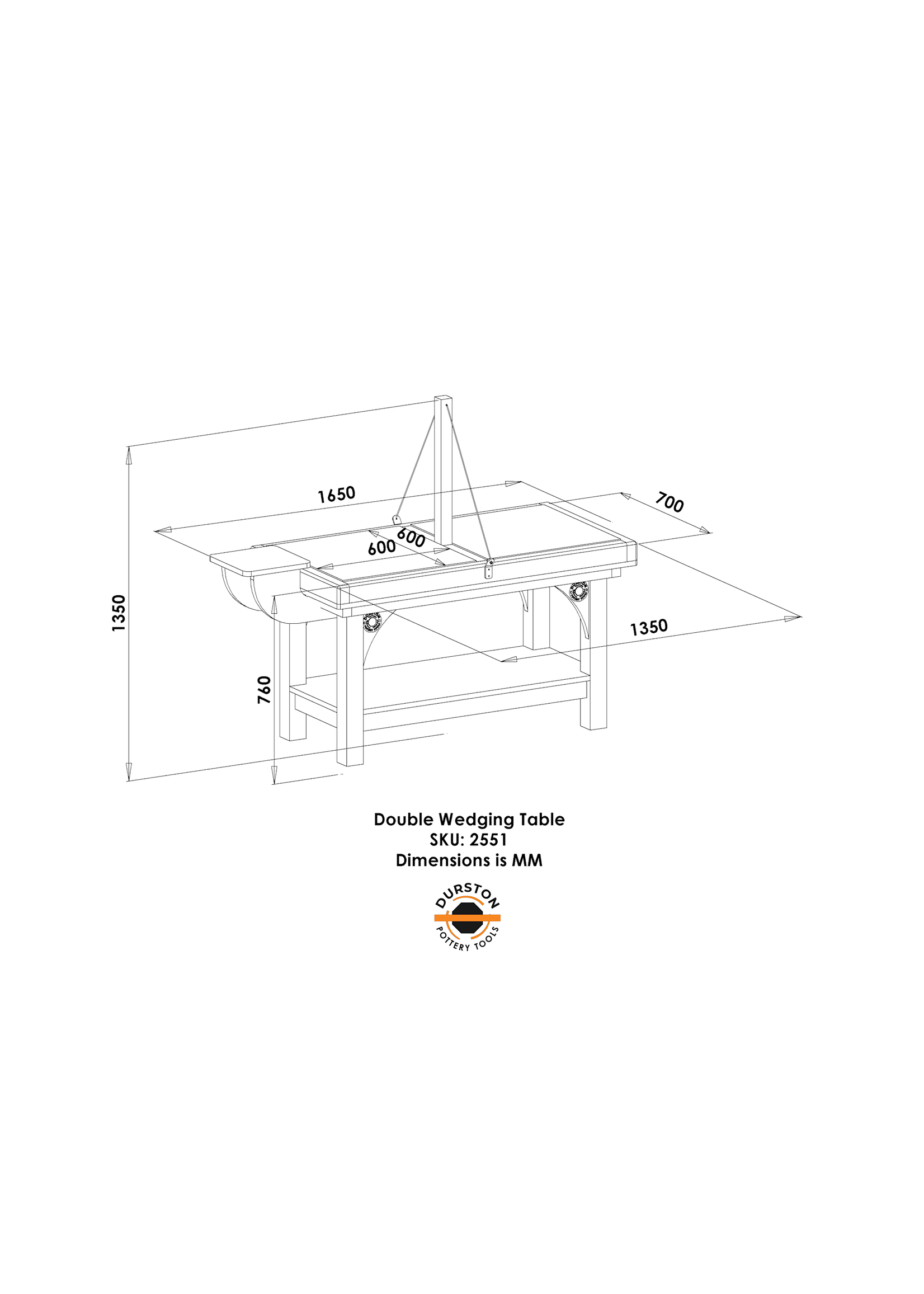 Durston Pottery Tools Double Wedging Table