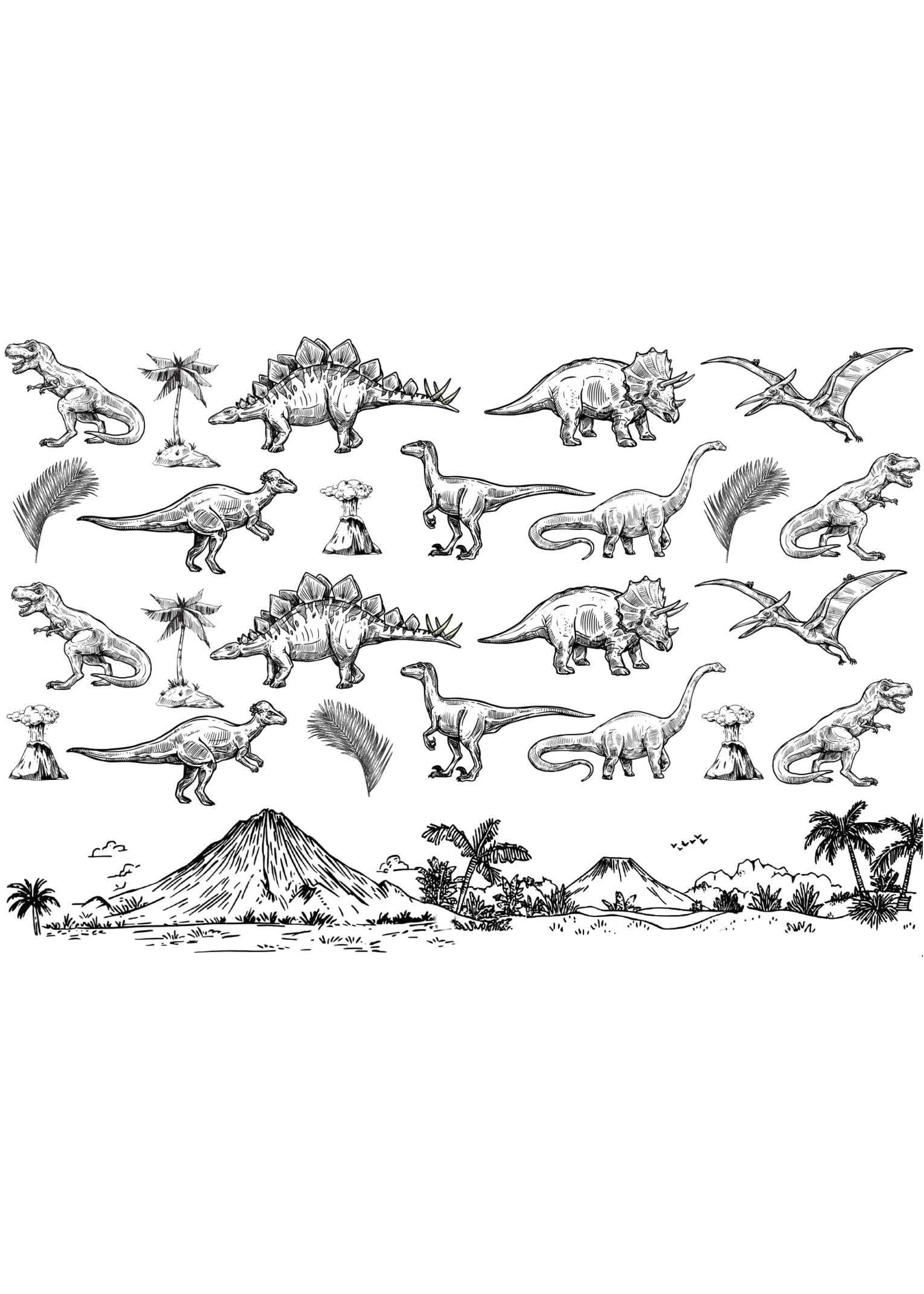 Sanbao Dinosaurs (48 x 33cm)