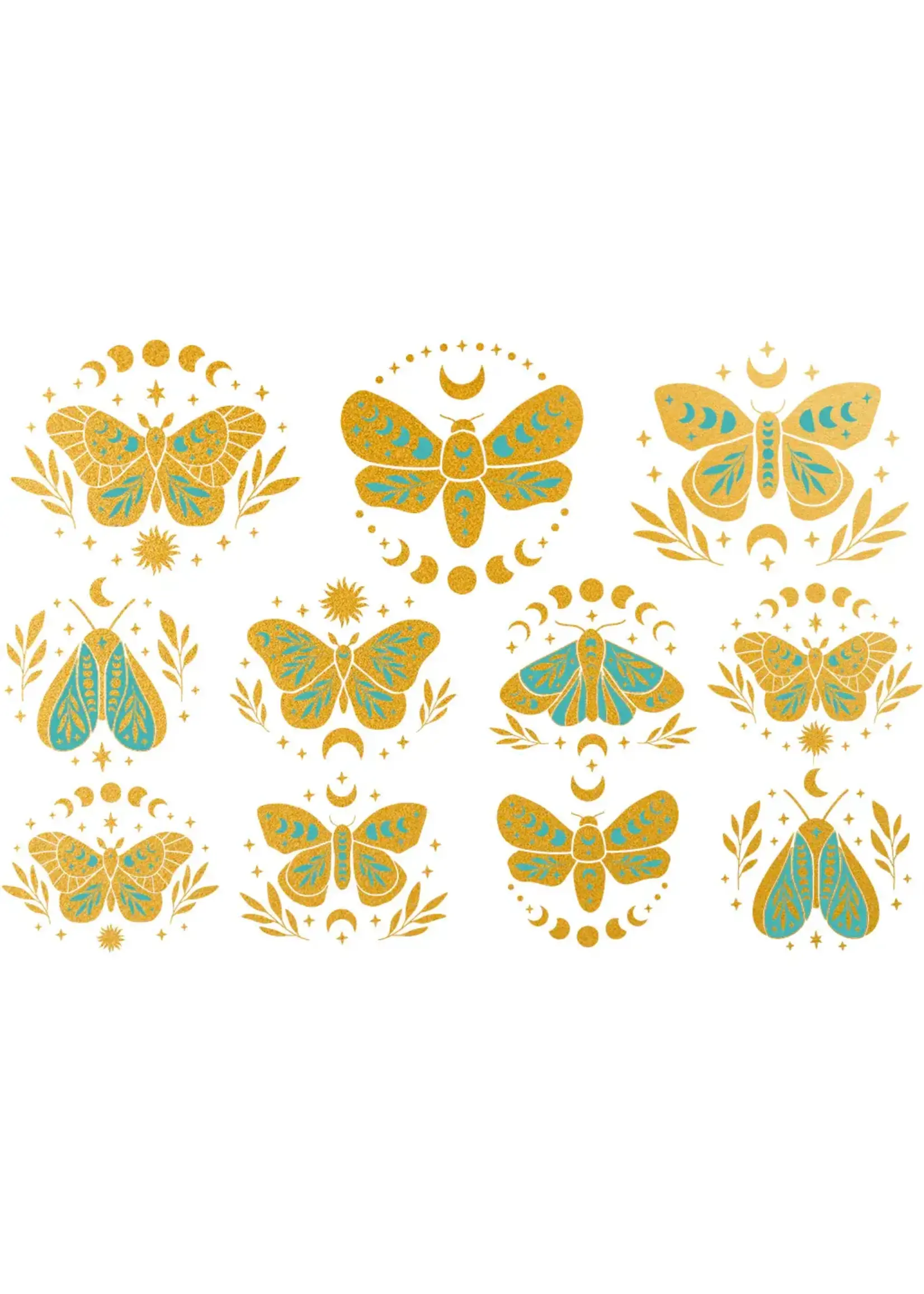 Sanbao TEAL & GOLD - Moon Butterfly (10x15cm)