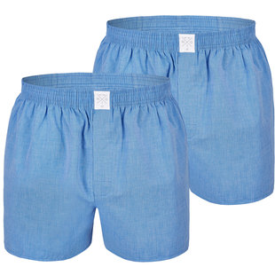 MG-1 Wide Boxer Shorts Men 2-Pack Blue Uni