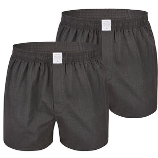 MG-1 Wijde Boxershorts Heren 2-Pack Donkergrijs Uni