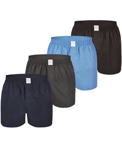 MG-1 Wide Woven Boxer Shorts Men 4-Pack Basics Solid