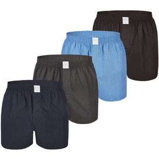 MG-1 Wijde Geweven Boxershorts Heren 4-Pack Effen