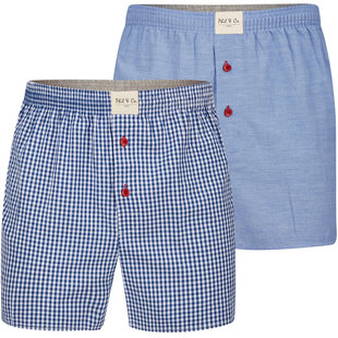 Phil & Co 2-Pack Wide Boxer Shorts Men Blue