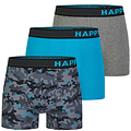 Happy Shorts Happy Shorts 3-Pack Boxer Shorts Men Camouflage Aqua / Gray