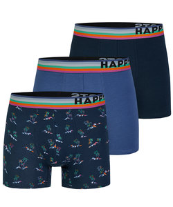 Happy Shorts 3-Pack Boxer Shorts Men Palm Beach Gray / Blue