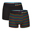 Happy Shorts Happy Shorts 2-pack Boxershorts Heren Pride Regenboog Gestreept Zwart