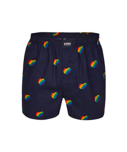 Happy Shorts Wijde Boxershort Pride Regenboog Hartjes