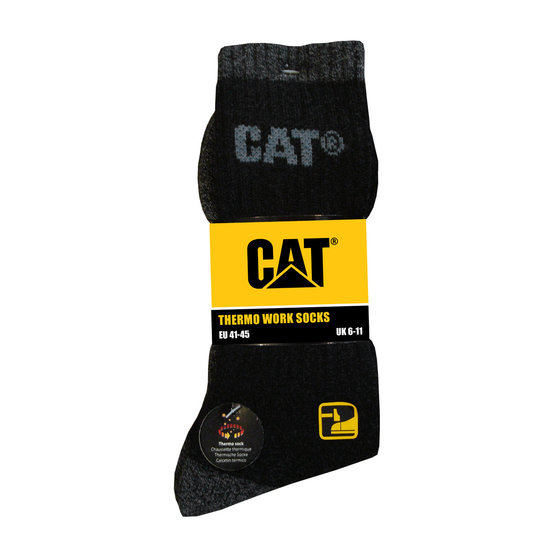 CAT CAT Thermo Sokken  Zwart/Grijs Werksokken 2-Paar