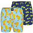 Happy Shorts Happy Shorts 2-pack Wijde Boxershorts Capri Ice + Schildpadden