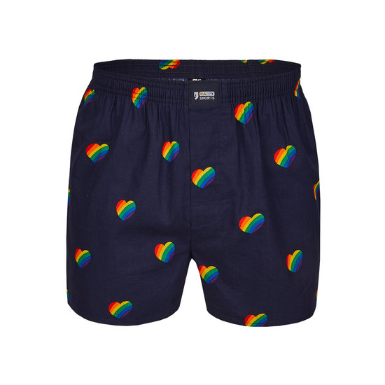 Happy Shorts Happy Shorts 2-pack Wijde Boxershort Regenboog Hartjes + Hartjes