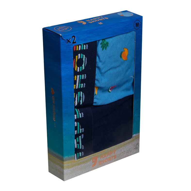 Happy Shorts Happy Shorts 2-pack Boxershorts Heren SEA Print D831