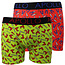 Apollo Apollo Heren Boxershorts Tools Print Groen/Rood