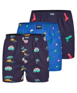 Happy Shorts 3-Pack Wide Boxer Shorts "Holiday"