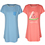 By Louise By Louise Nachthemd Dames Korte Mouwen 2-stuks Rood / Blauw