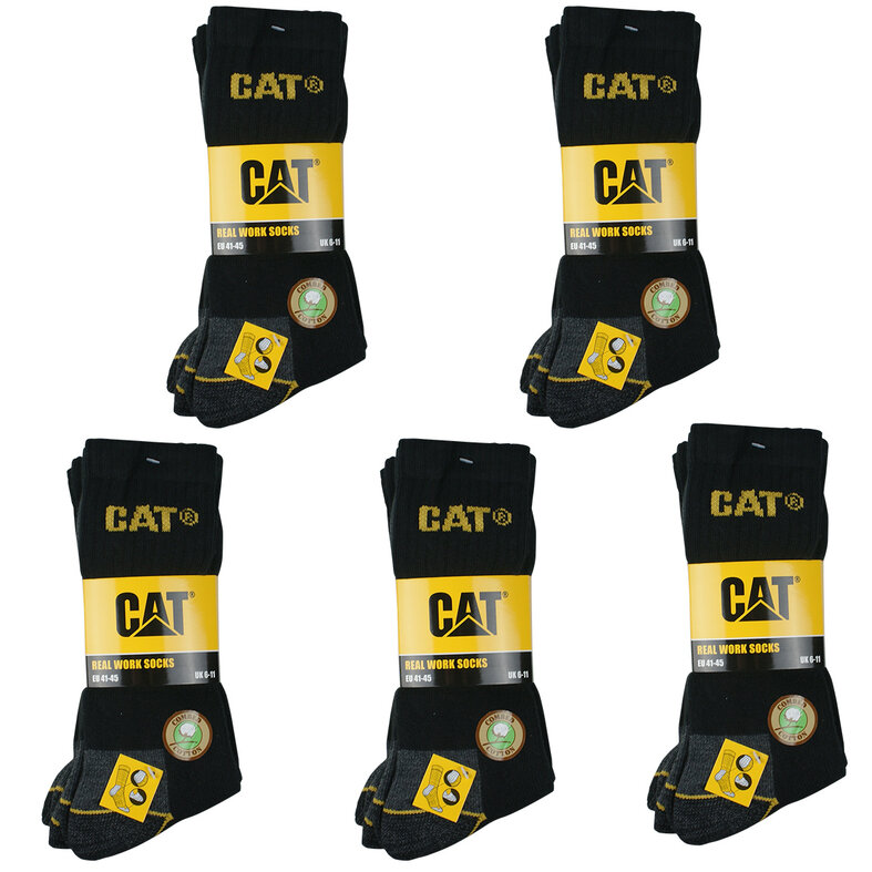 Cat CAT Work Socks Men Black - 15 pairs