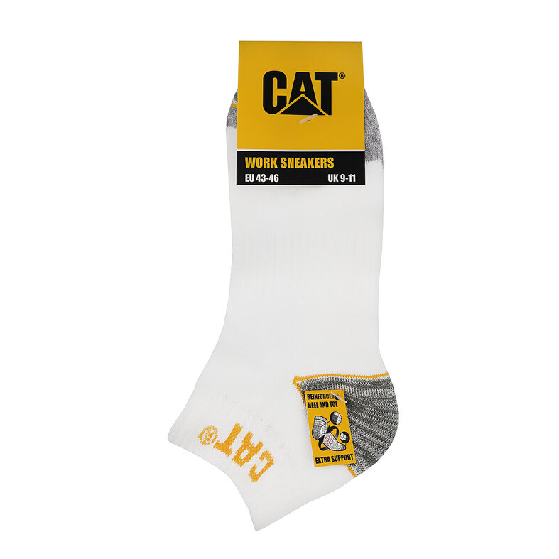Cat CAT Enkelsokken Heren Work Sneakers 3-paar Korte Werksokken Wit