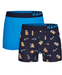 Happy Shorts 2-Pack Christmas Boxer Shorts Men Gingerbread Man