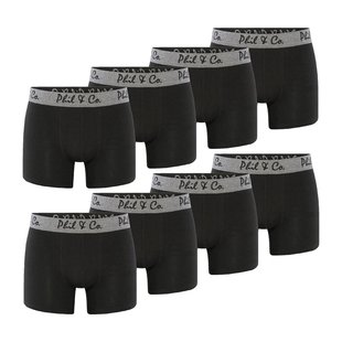 Phil & Co Boxer Shorts Men Black 8-Pack
