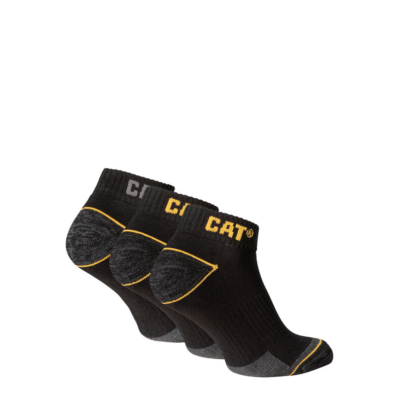Cat CAT Enkelsokken Heren Work Sneakers 3-paar Korte Werksokken Zwart