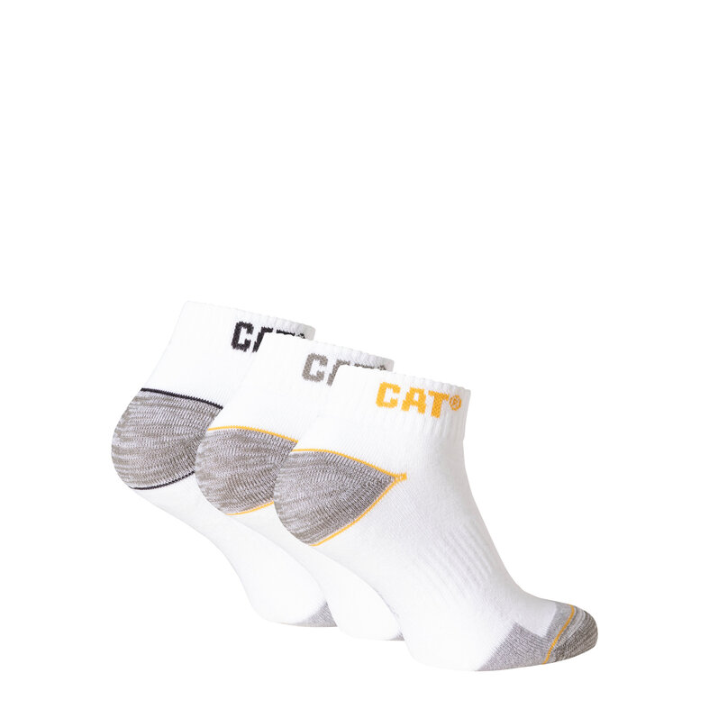 Cat CAT Enkelsokken Heren Work Sneakers 3-paar Korte Werksokken Wit