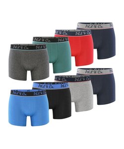 Phil & Co Boxer Shorts Men Black 8-Pack Solid Colour Assorti