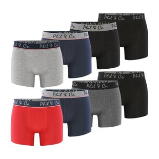 Phil & Co Boxer Shorts Men Black 8-Pack Solid Colour Assorti #33