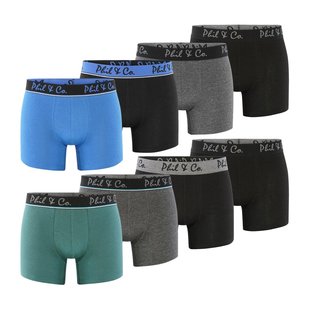 Phil & Co Boxer Shorts Men Black 8-Pack Solid Colour Assorti #34