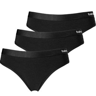 Apollo Women's Thong Black Bamboo 3-pack