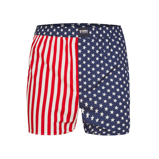 Happy Shorts Happy Shorts Wijde Boxershort Met Print Amerikaanse Vlag