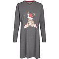 Happy Shorts Happy Shorts Christmas Women's Short Sleeve Nightdress 2-pieces Blue / Gray