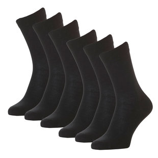 Men's / Women's Socks Organic Cotton 6-Pack Black