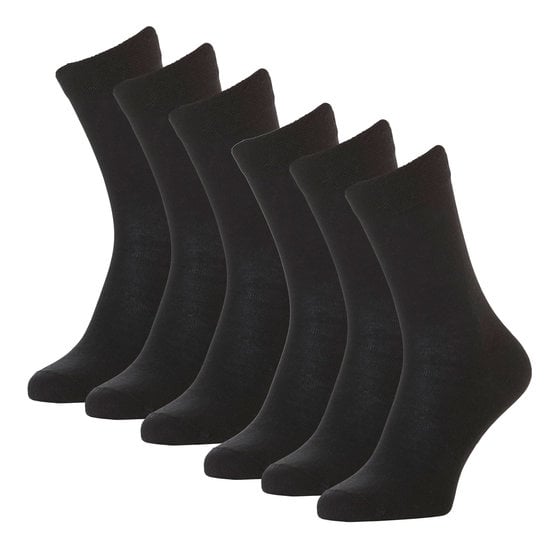 Apollo Men's / Women's Socks Organic Cotton 6-Pack Black