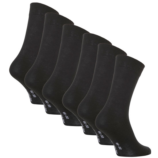 Apollo Men's / Women's Socks Organic Cotton 6-Pack Black