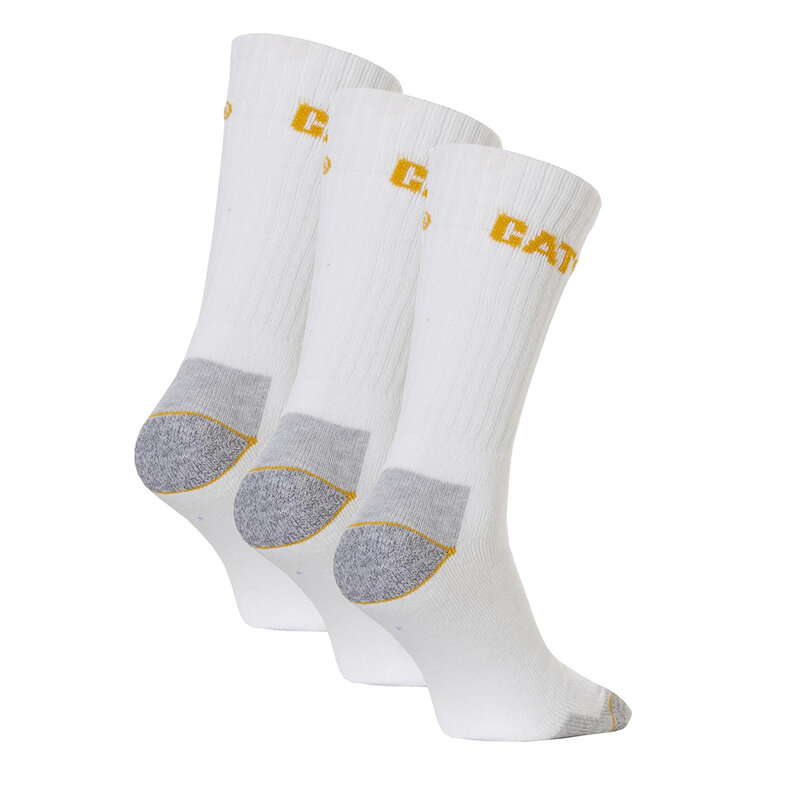 Cat CAT Witte Werksokken Heren Sportsokken Caterpillar Wit - 3 paar
