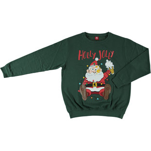 Apollo Heren Foute Kersttrui Sweater Groen Holly Jolly Santa