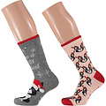 Apollo Apollo 2-Pack Funny Ladies Christmas Socks Animals