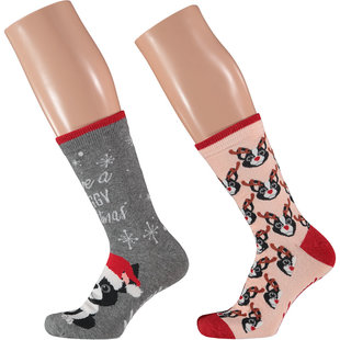 Apollo 2-Pack Funny Ladies Christmas Socks Animals