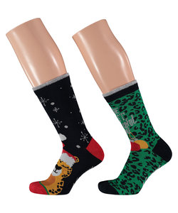 Apollo 2-Pack Funny Ladies Christmas Socks Panther