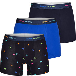 Happy Shorts 3-Pack Boxer Shorts Men Colourful Hearts