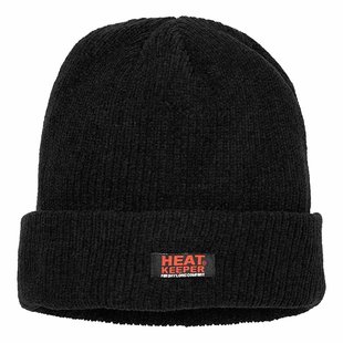 HEAT KEEPER Thermal Hat Women Chenille Black