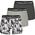 Happy Shorts Happy Shorts 3-Pack Boxershorts Heren Camouflage Print Grijs