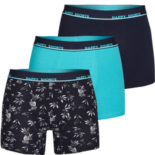 Happy Shorts 3-Pack Boxershorts Heren Hawaii Blauw