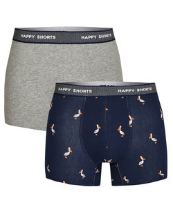 Happy Shorts 2-Pack Boxershorts Heren Ooievaar Print