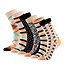 Apollo Apollo Dames Fashion Bamboe Sokken Beige Met Print 6-Paar