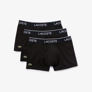 Lacoste Classic Boxer Shorts Men Black Trunks 3-Pack